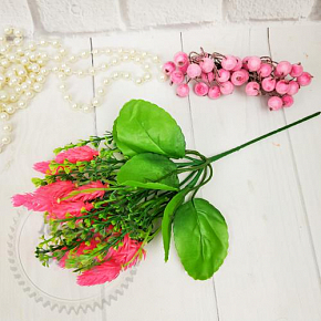 Купить Веточка имбиря с тканевыми листиками, розовый в Украине