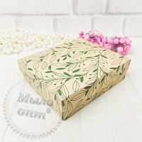 Compact Kraft wallet box with leaves