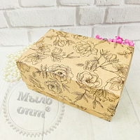 Kraft gift box with flowers