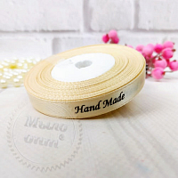 Satin ribbon Hand Made 0.9 cm milk, 1 m