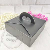 Коробка Ручка сердечко черная