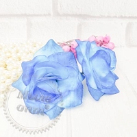 Головка садовой розы 8 см, светло синий