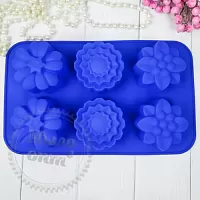 Silicone mold Assorted flowers 3D on the tablet