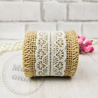 Burlap Ribbon with Lace White 2 Yards, rating ⭐⭐⭐⭐⭐, 44.00 UAH – Milo Opt, worldwide delivery