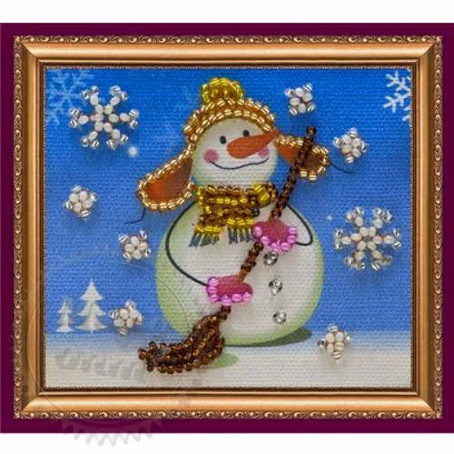 Set-magnet for embroidery with beads Snowman-1, 75.00 UAH, rating ⭐⭐⭐⭐⭐ Milo Opt
