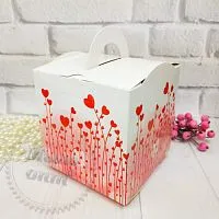 Коробка Кубик с ручкой Серця артикул TM20021401