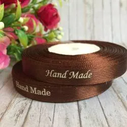 Лента атлас Hand Made 0.9 см коричневый, 18 м