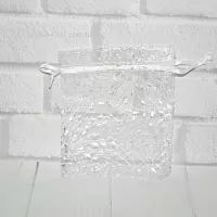 Silver organza bag 9x12 cm