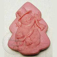 Silicone mold 3D Snowman in a hat cosmetic ingredient Mylo Opt