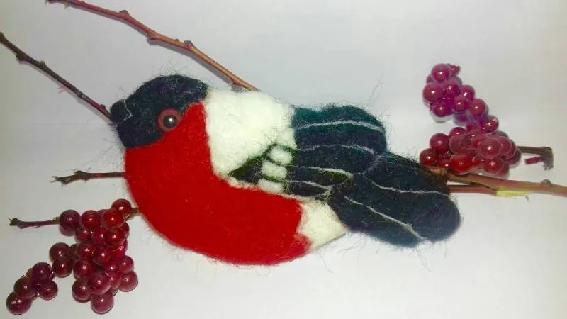 Валяние. Игрушка снегирь.