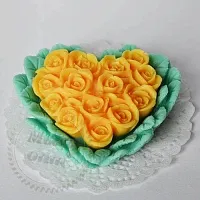 Silicone mold 3D Heart of roses cosmetic ingredient Mylo Opt