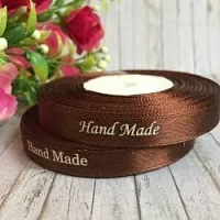 Лента атлас Hand Made 0.9 см коричневый, 1 м