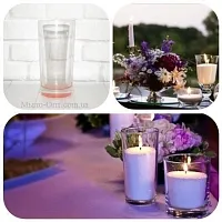 Glass flask for candles with a pink bottom d60 h146 mm from 10 pcs cosmetic ingredient Mylo Opt