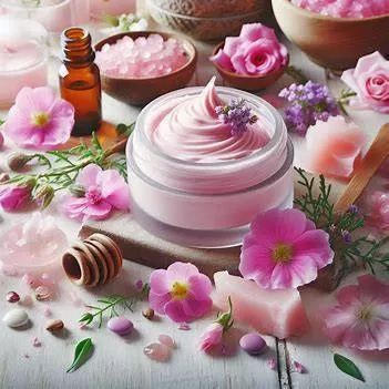 Розовый крем для лица "Цветочная терапия" – Рецепт и полезные свойства