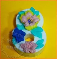 Силиконовая форма 3D 8 Марта в Гибискусах
