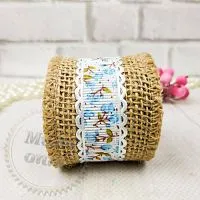 Burlap ribbon with ribbon rosette Blue 2 yards, rating ⭐⭐⭐⭐⭐, 56.03 UAH – Milo Opt, worldwide delivery