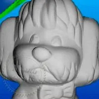 Plaster of paris toy-coloring 3D Dog with Heart cosmetic ingredient Mylo Opt