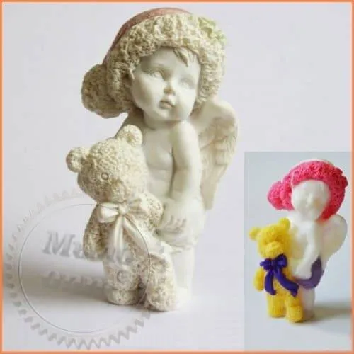 Silicone mold 3D Angel with a bear No. 2, on the grooves, 333.83 UAH, rating ⭐⭐⭐⭐⭐ Milo Opt