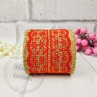 Burlap ribbon with lace Red, 0.5 m, rating ⭐⭐⭐⭐⭐, 16.35 UAH – Milo Opt, worldwide delivery