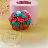 Силиконовая форма Корзинка с пионами, 3D описание и применение