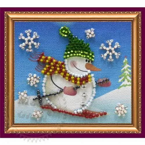Set-magnet for embroidery with beads Snowman-2, 75.00 UAH, rating ⭐⭐⭐⭐⭐ Milo Opt