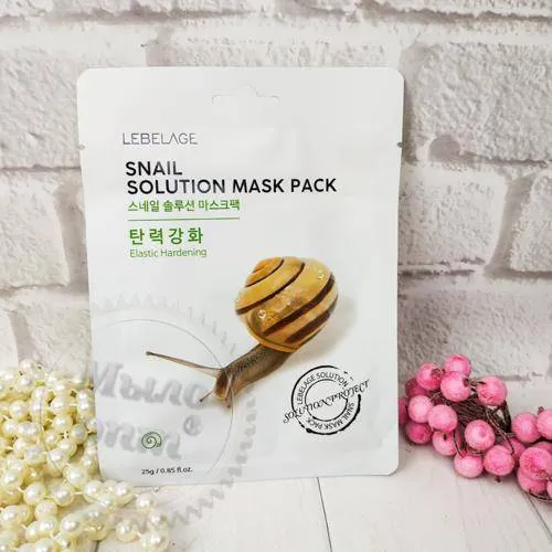 Тканинна маска з равликом Lebelage Snail Solution Mask Pack 32.50 грн. рейтинг ⭐⭐⭐⭐⭐ Мило Опт