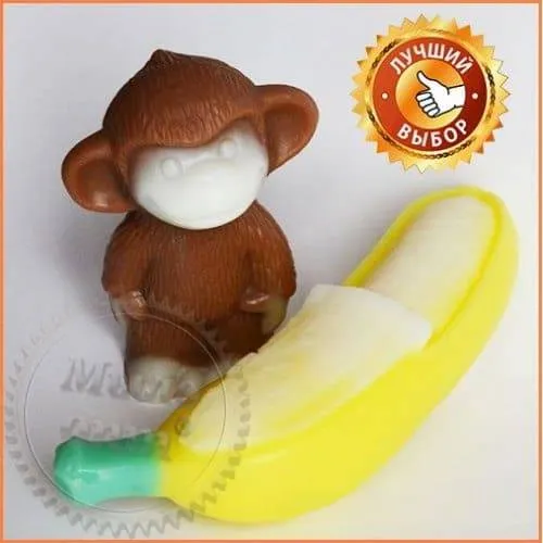 Banana shape peeled and monkey mini 3D, 363.25 UAH, rating ⭐⭐⭐⭐⭐ Milo Opt
