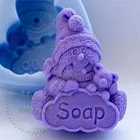 Silicone mold 3D Snowman with teddy bear cosmetic ingredient Mylo Opt