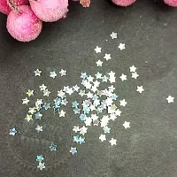 Пайетки малюсенькие звездочки 2 мм, серебро голограмма, 2 г