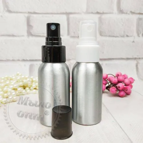 Bottle Silver 50 ml with spray from 10 pcs Mylo Opt global supplier Bottle Silver 50 ml with spray from 10 pcs cosmetic ingredient Mylo Opt