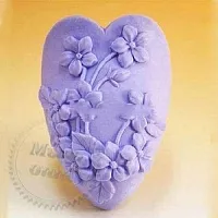 Silicone mold 3D Heart made of flowers cosmetic ingredient Mylo Opt