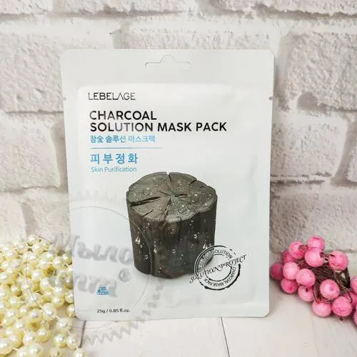 Тканевая маска для лица Lebelage Charcoal Solution Mask Pack
