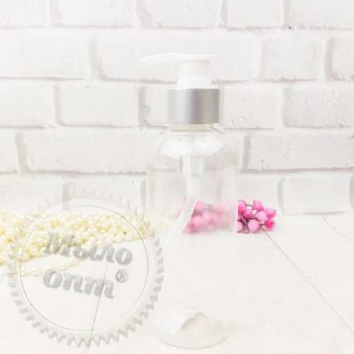 Transparent bottle Prague 300 ml aluminum dispenser Mylo Opt global supplier Transparent bottle Prague 300 ml aluminum dispenser cosmetic ingredient Mylo Opt