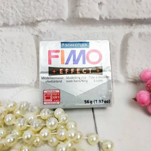 Polymer clay FIMO Effect, glitter silver, 66.00 UAH, rating ⭐⭐⭐⭐⭐ Milo Opt