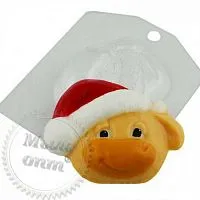 Form plastic W Bull in a Christmas hat, rating ⭐⭐⭐⭐⭐, 17.99 UAH – Milo Opt, worldwide delivery