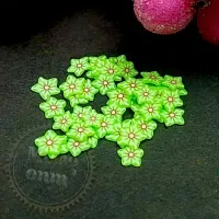 Fimo Flower light green red center cutting cosmetic ingredient Mylo Opt