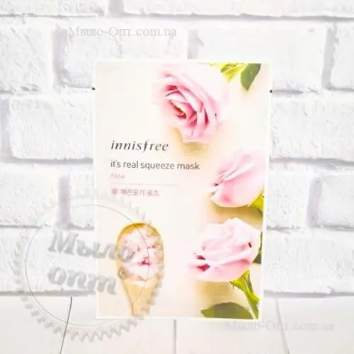 Тканевая Маска с Экстрактом Розы Innisfree It`s Real Squeeze Mask Rose, 1 шт