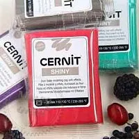 Полимерная глина Цернит Cernit Shiny Цернит Сияющий красный эффектом слюды, 400 (Бельгия), 56 г