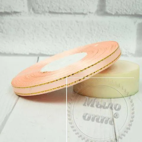 Satin ribbon with golden lurex 06 Peach 1 m Mylo Opt global supplier Satin ribbon with golden lurex 06 Peach 1 m cosmetic ingredient Mylo Opt