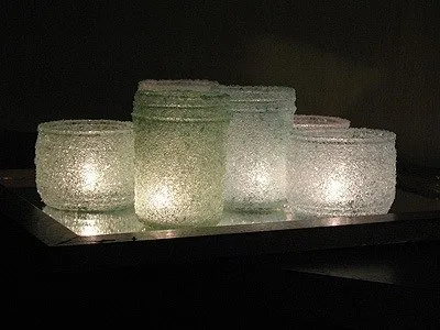 Подсвечник из банки и соли