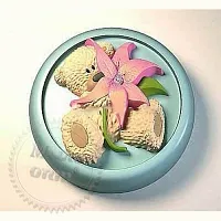 Silicone mold 3D Teddy bear with flower cosmetic ingredient Mylo Opt
