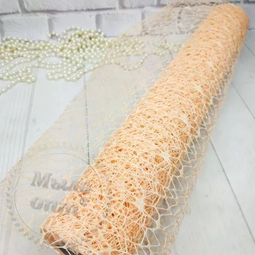 Сетка ажурная Персиковая, 5 ярд