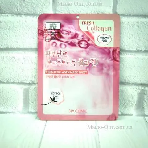Тканинна маска з гідролізованого Морським колагеном 3W CLINIC Fresh Mask Sheet Fresh Collagen 33.00 грн. рейтинг ⭐⭐⭐⭐⭐ Мило Опт