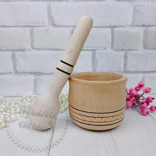 Wooden mortar with pestle, 38.50 UAH, rating ⭐⭐⭐⭐⭐ Milo Opt