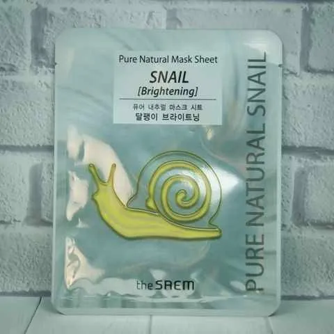 Тканевая маска Осветляющая с Муцином Улитки The Saem Pure Natural Mask Sheet