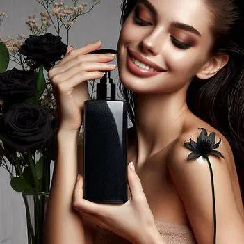 Черный гель для душа LOVE